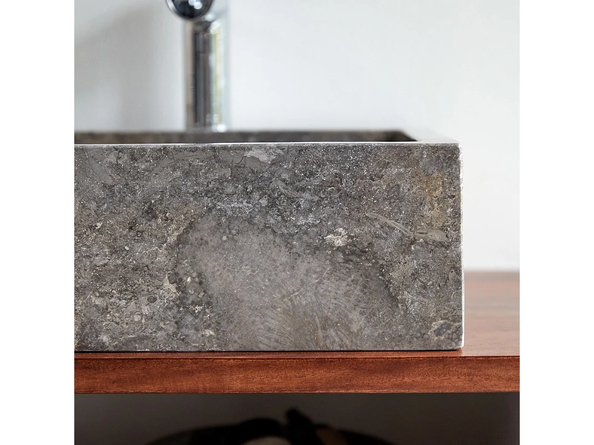 Waschbecken für das Badezimmer aus Grauem Marmor Slats grey