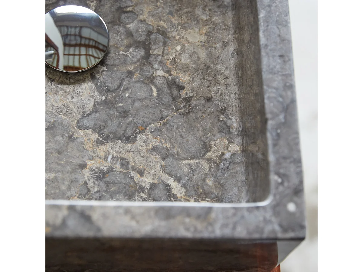 Waschbecken für das Badezimmer aus Grauem Marmor Slats grey