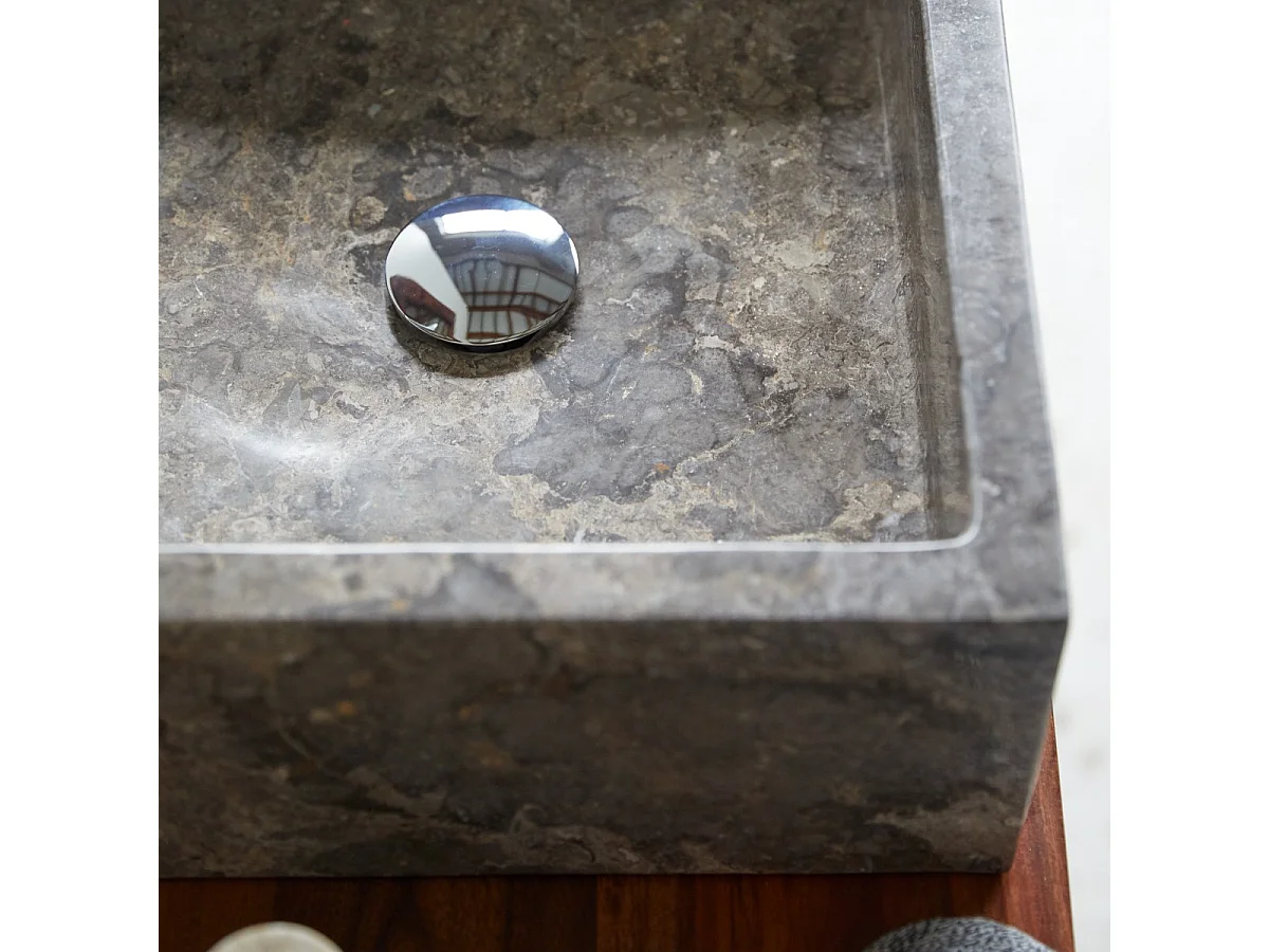 Waschbecken für das Badezimmer aus Grauem Marmor Slats grey