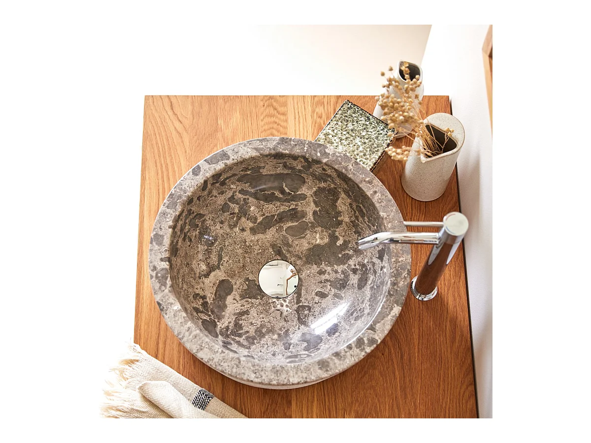 Waschbecken aus Marmor Exo Stri grey