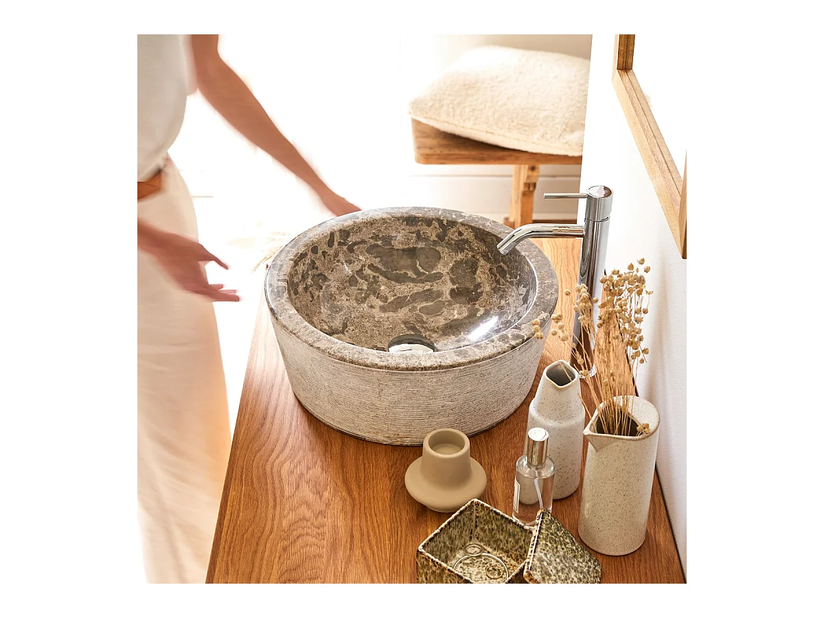 Waschbecken aus Marmor Exo Stri grey