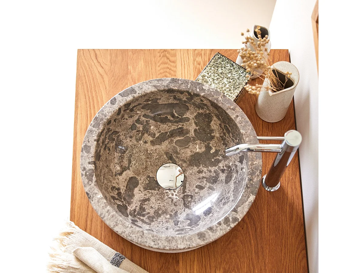 Waschbecken aus Marmor Exo Stri grey