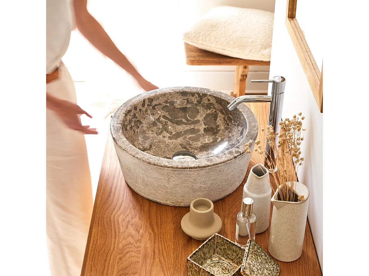 Waschbecken aus Marmor Exo Stri grey