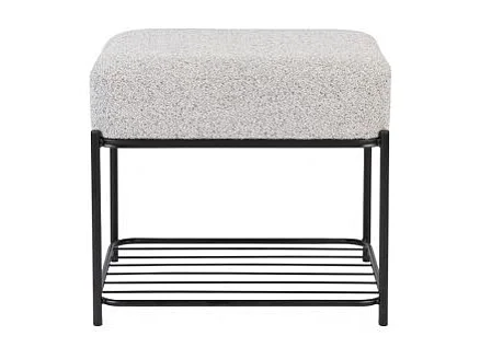Tabouret rectangulaire Milou en tissu gris