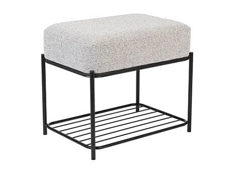 Tabouret rectangulaire Milou en tissu gris