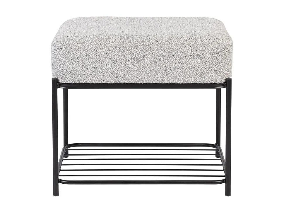 Tabouret rectangulaire Milou en tissu gris