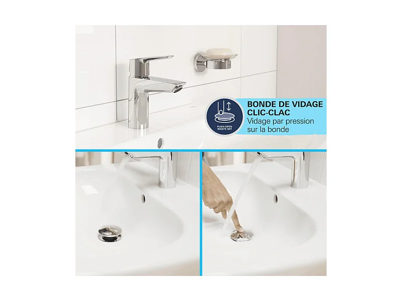 Vasque à poser GROHE Euro Ceramic 60cm + Mitigeur lavabo M GROHE Start Noir