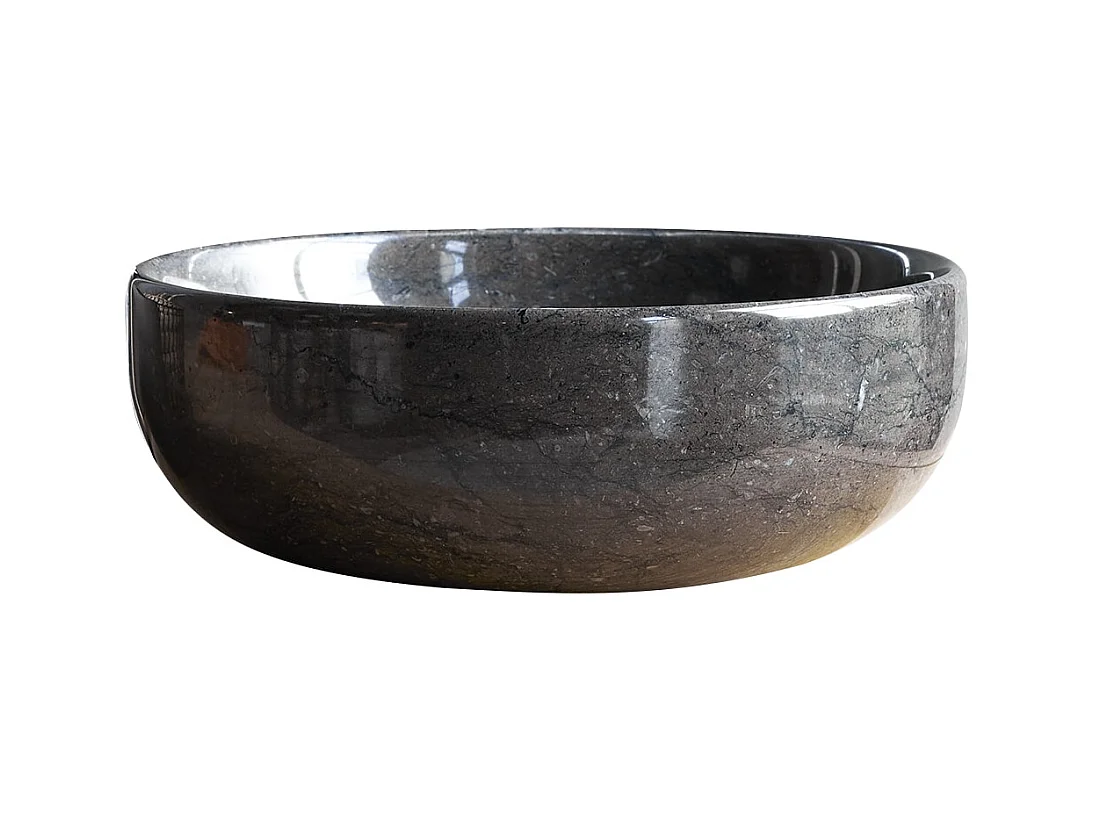 Rundes Marmorwaschbecken Pia Dark Grey