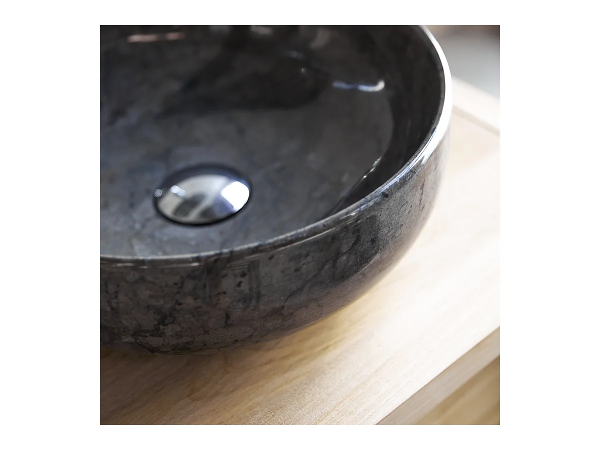 Rundes Marmorwaschbecken Pia Dark Grey
