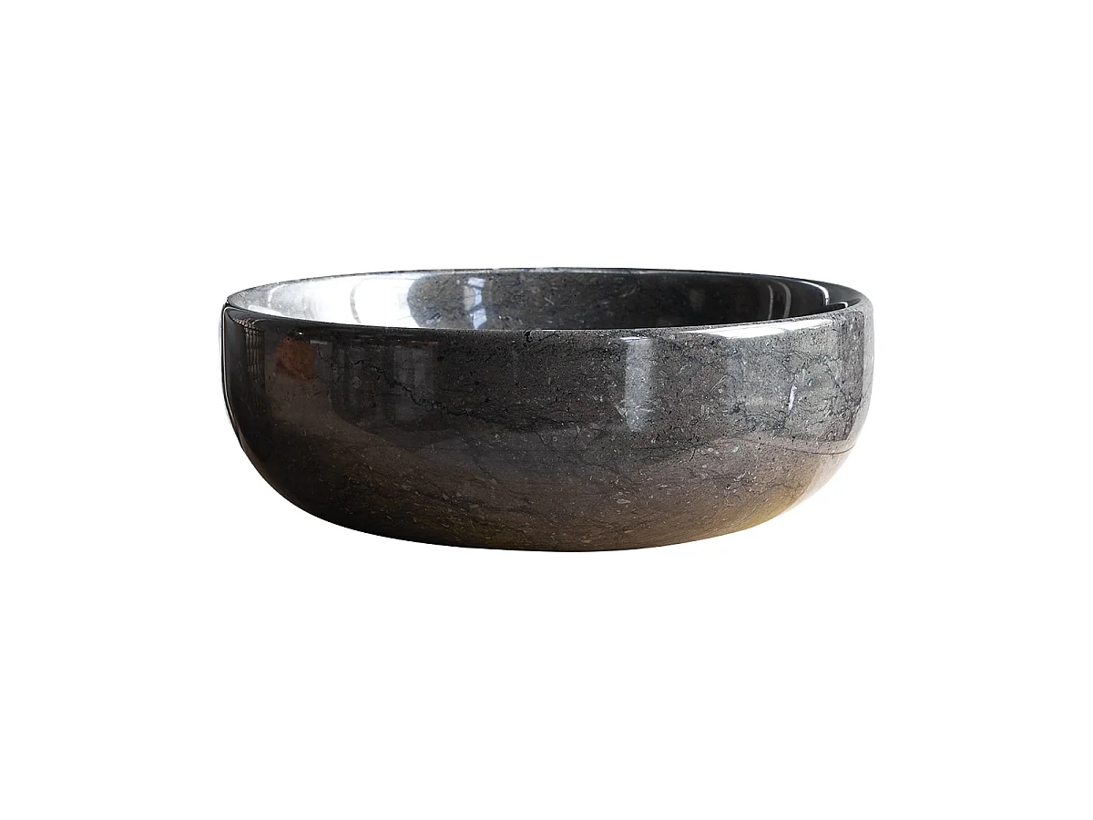 Lavandino circolare in marmo Pia dark Grey