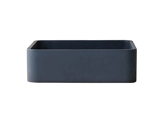 Quadratisches Waschbecken Thaïs aus schwarzem Terrazzo