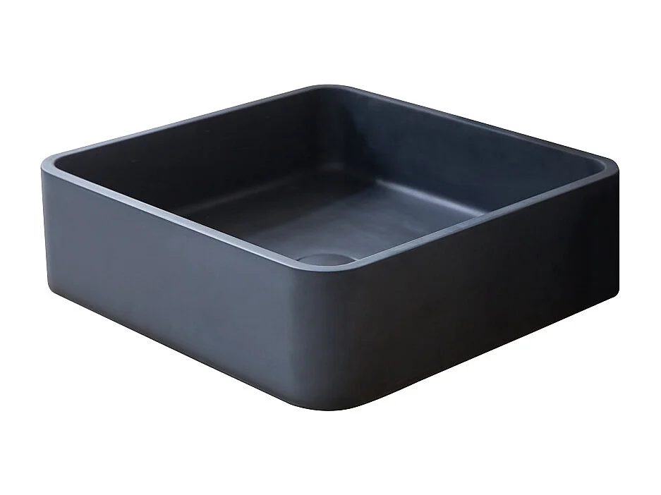 Lavabo quadrato in terrazzo black Thaïs
