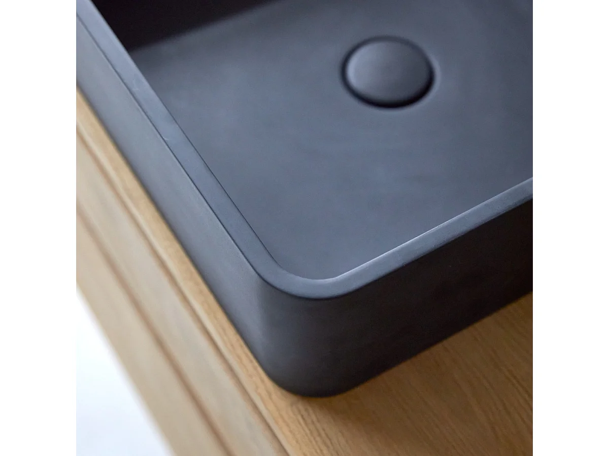 Lavabo quadrato in terrazzo black Thaïs