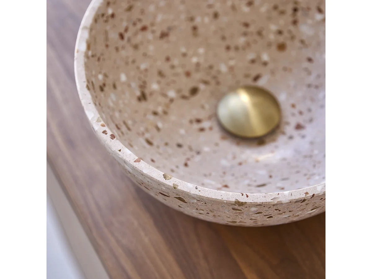 Lavabo in battuto di terrazzo premium pink Elea