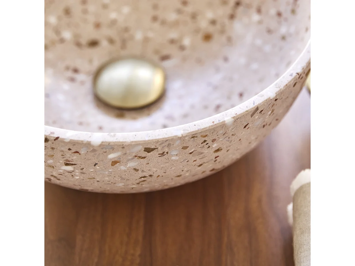Lavabo in battuto di terrazzo premium pink Elea
