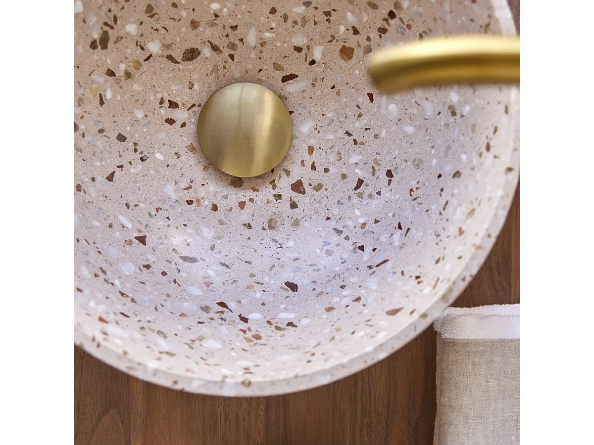Lavabo in battuto di terrazzo premium pink Elea