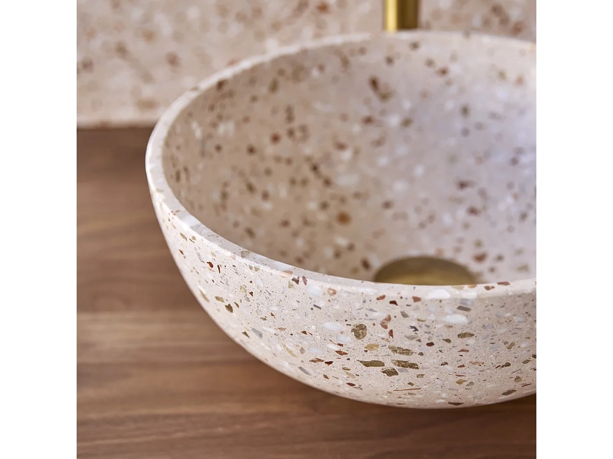 Lavabo in battuto di terrazzo premium pink Elea