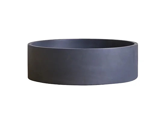 Runder Waschtisch Gina aus schwarzem Terrazzo