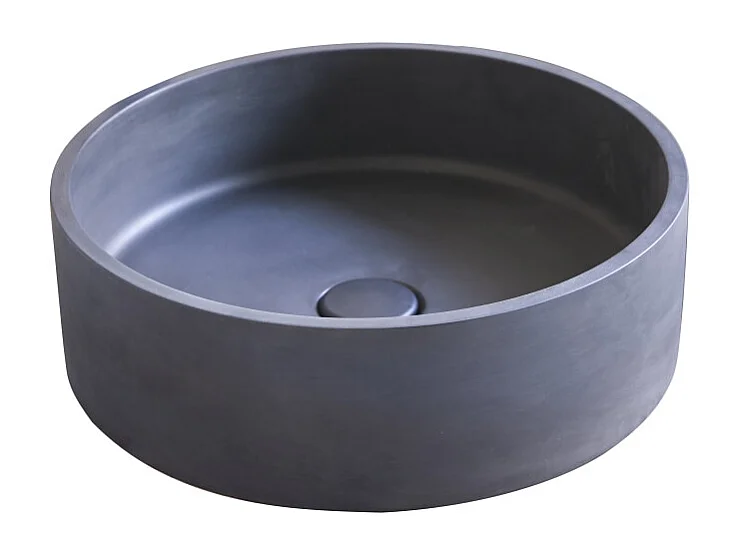 Lavabo tondo in terrazzo black Gina