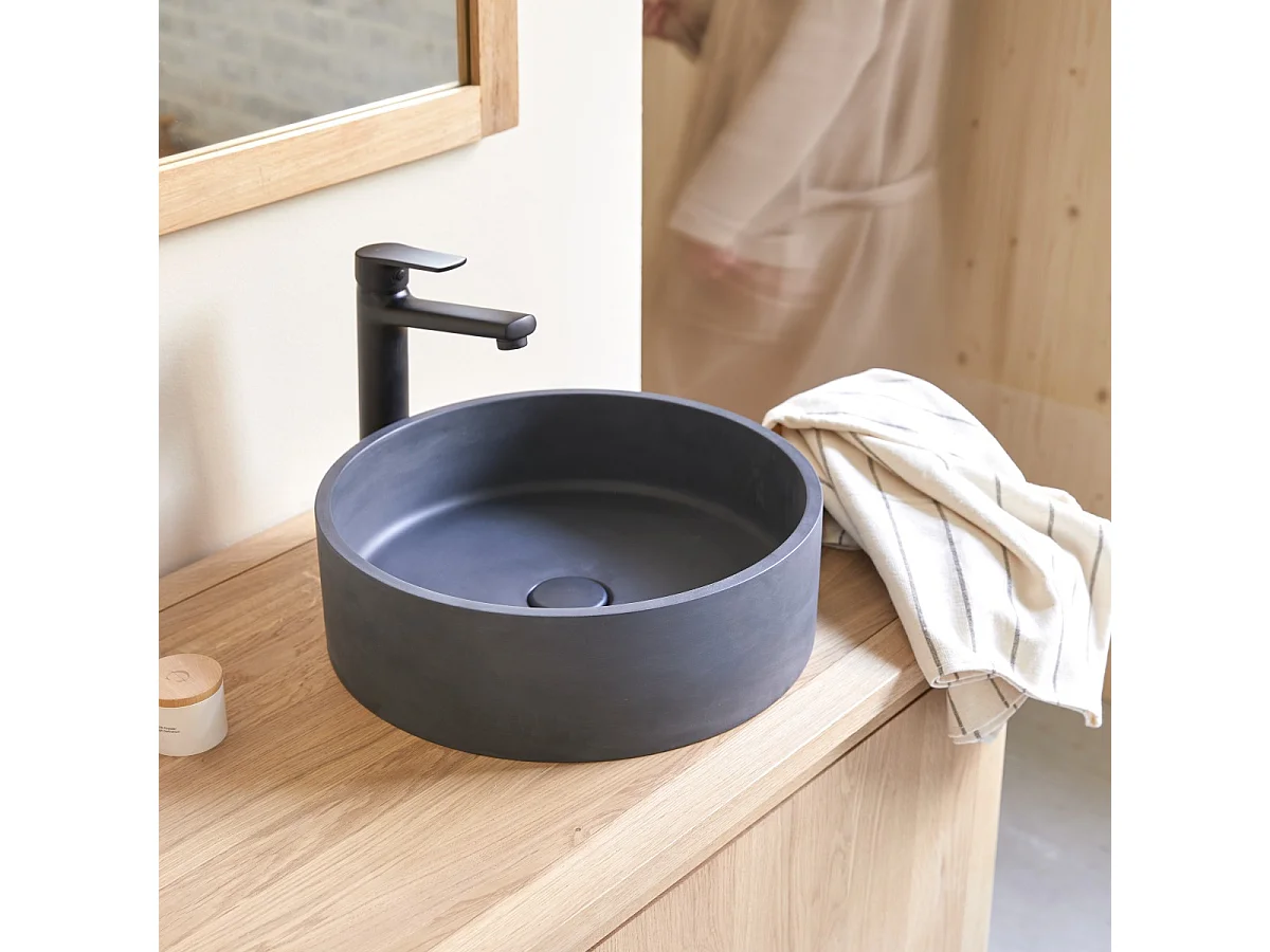 Vasque ronde en terrazzo black Gina