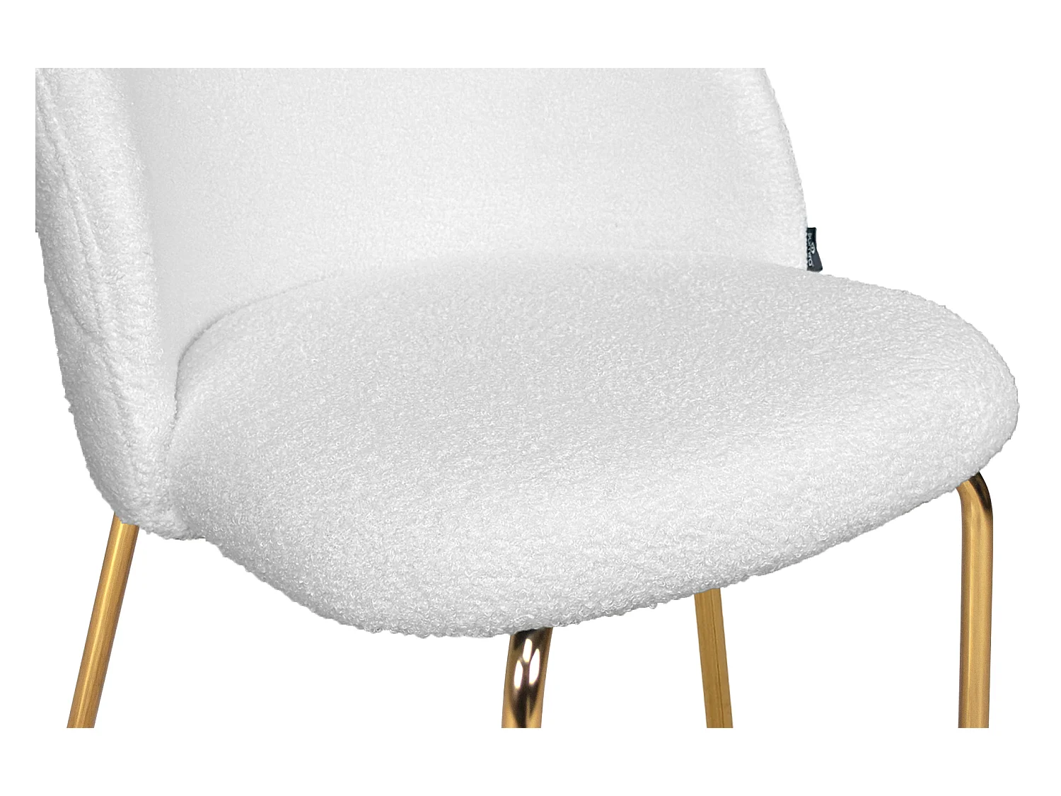 Sgabello cucina imbottito, sgabello alto in tessuto bouclé bianco – Nicole