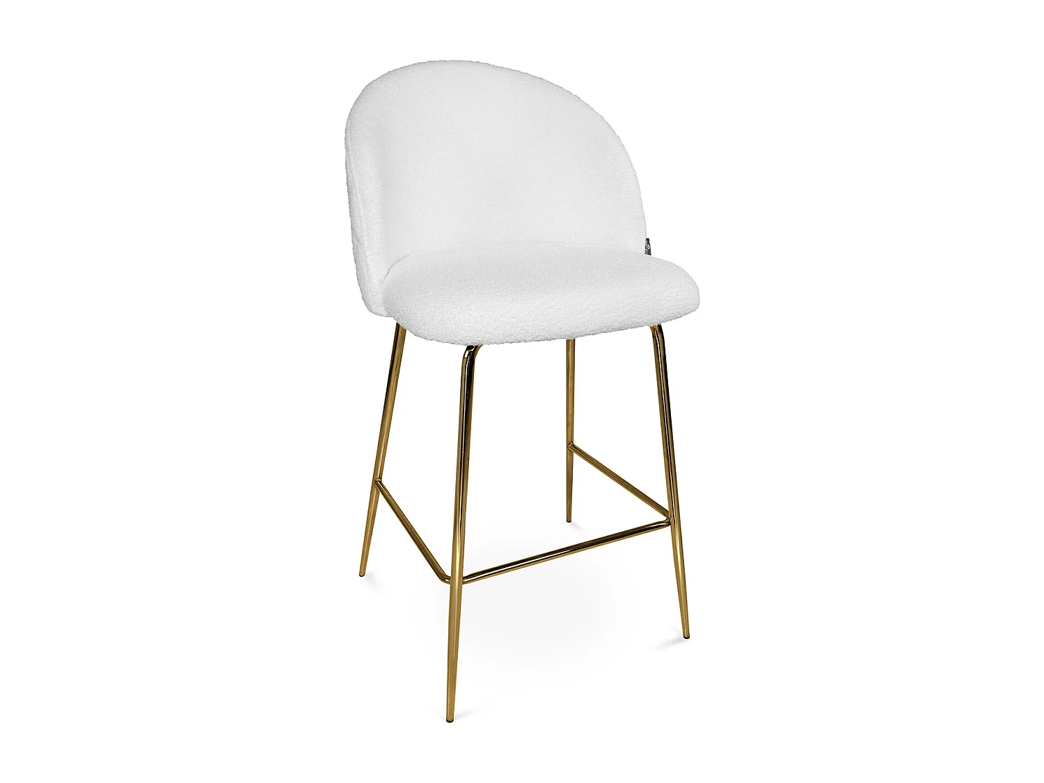 Sgabello cucina imbottito, sgabello alto in tessuto bouclé bianco – Nicole