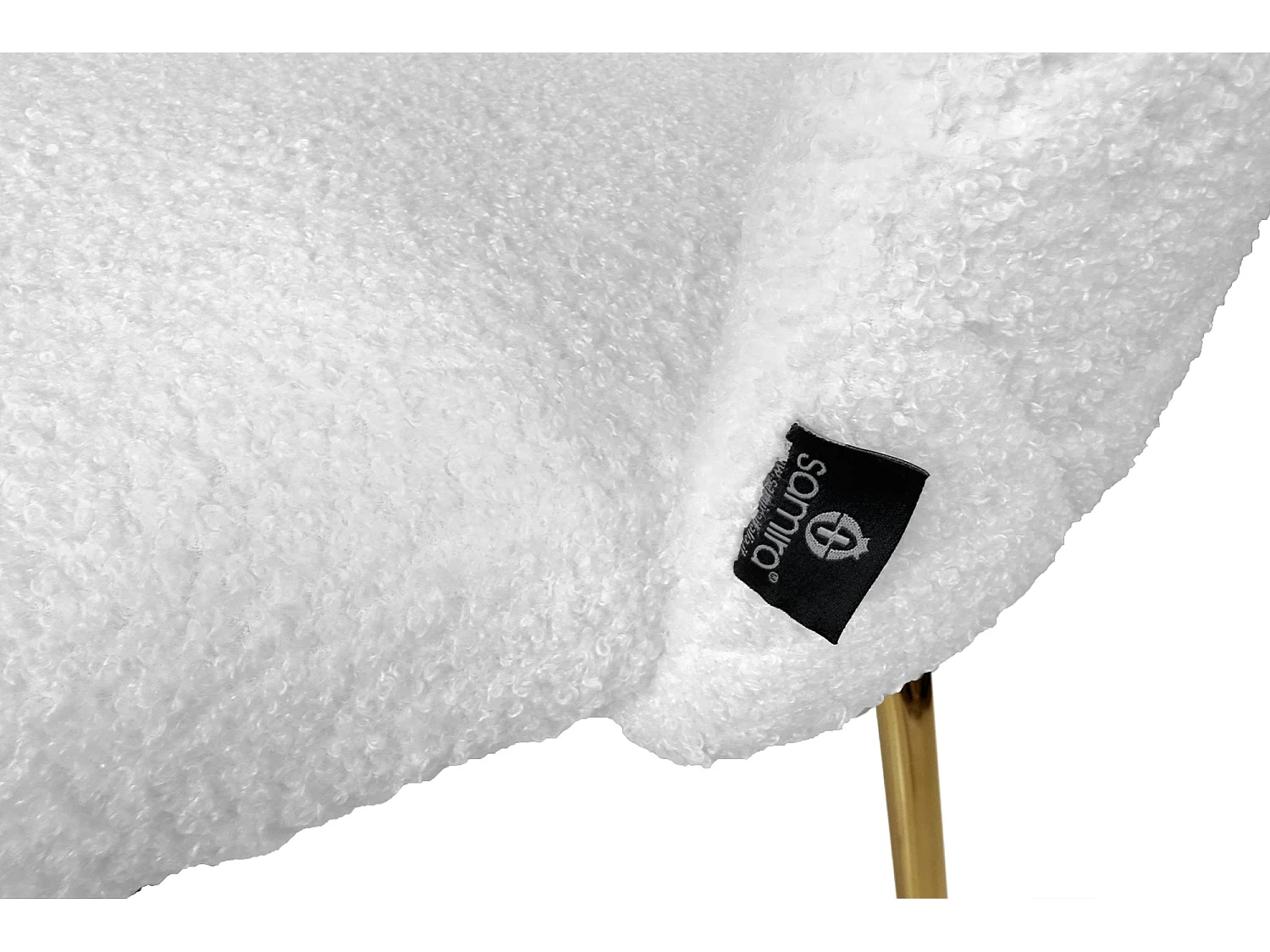 Sgabello cucina imbottito, sgabello alto in tessuto bouclé bianco – Nicole