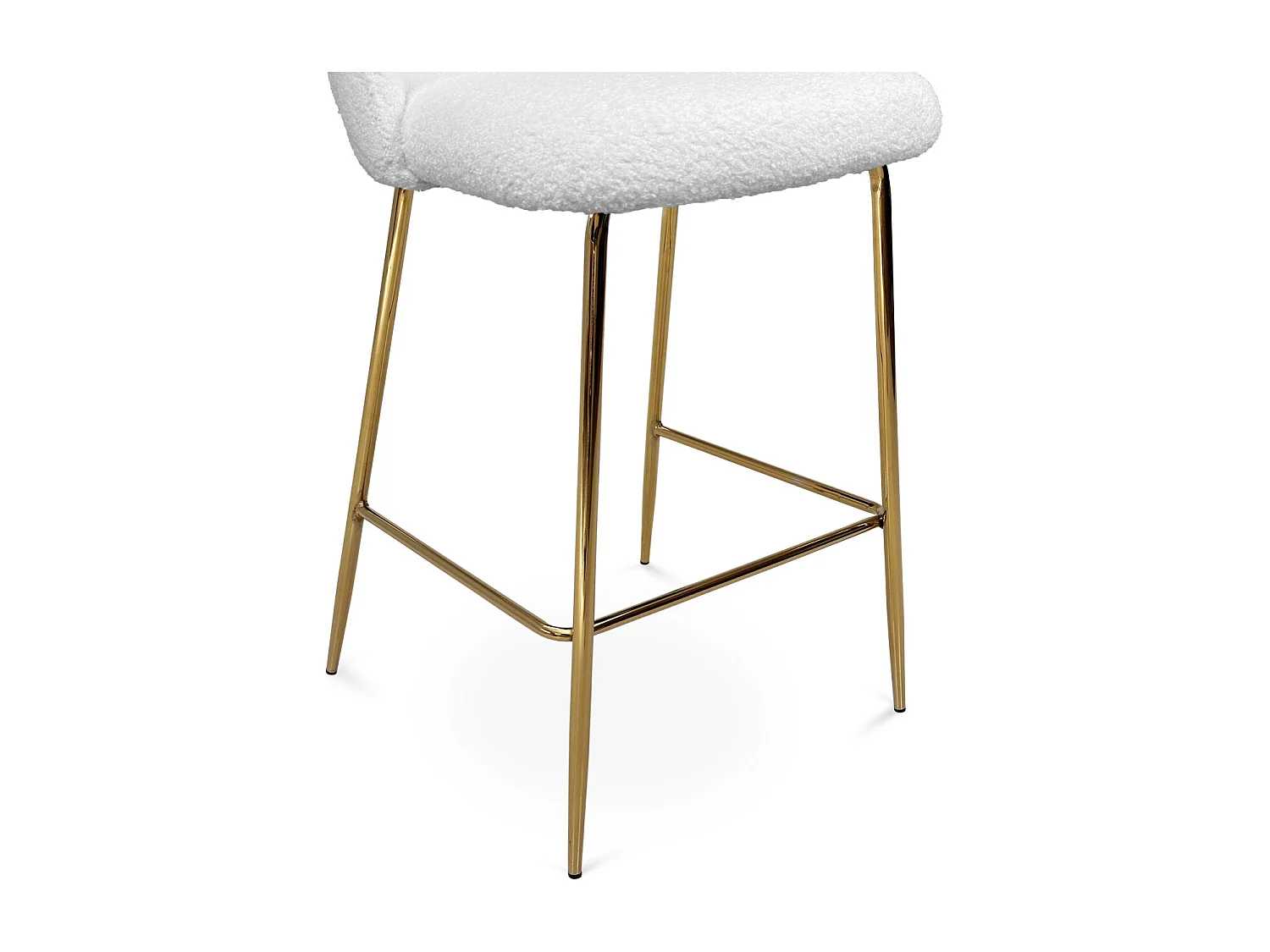 Sgabello cucina imbottito, sgabello alto in tessuto bouclé bianco – Nicole