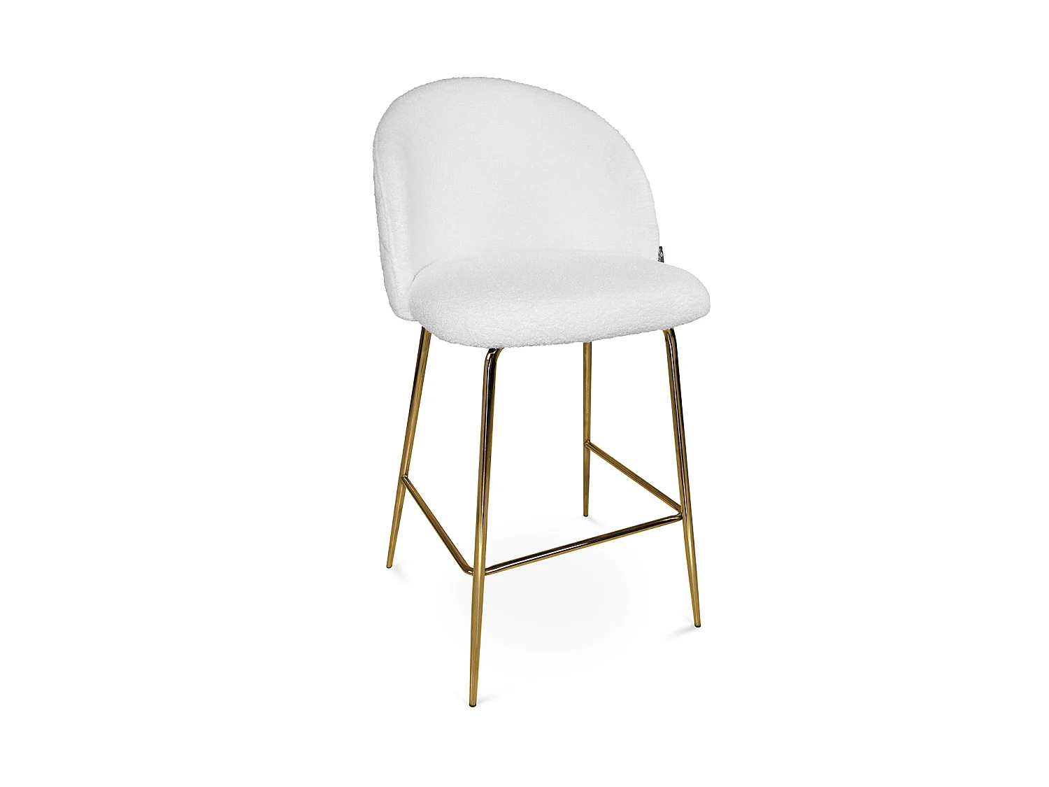 Sgabello cucina imbottito, sgabello alto in tessuto bouclé bianco – Nicole