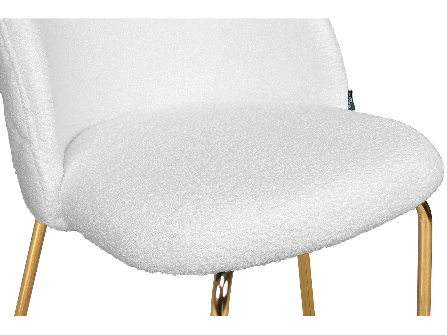 Sgabello cucina imbottito, sgabello alto in tessuto bouclé bianco – Nicole