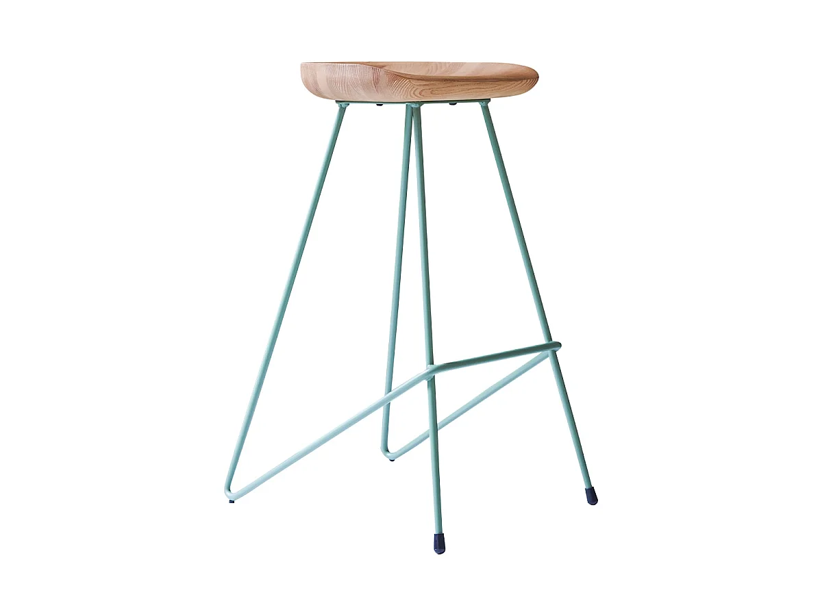 Mari - High stool in solid ash and lichen metal