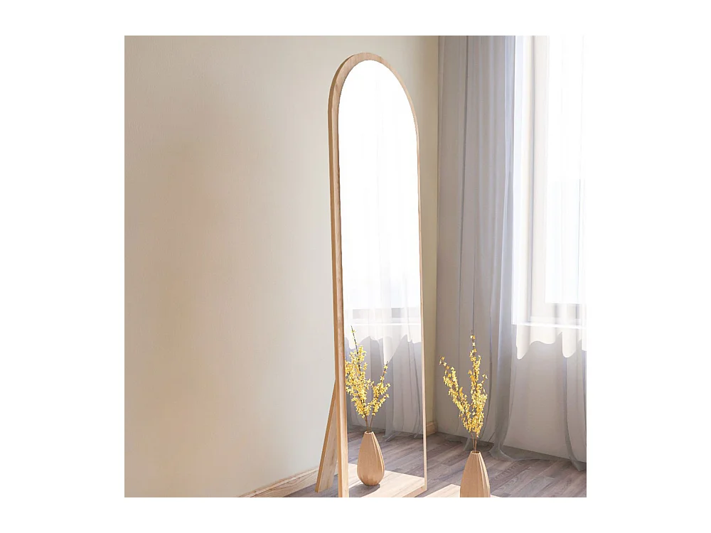 Emri - Miroir sur pieds en bois 50x160cm - Bois clair