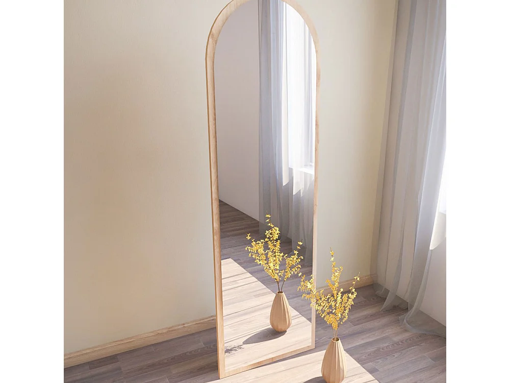 Emri - Miroir sur pieds en bois 50x160cm - Bois clair