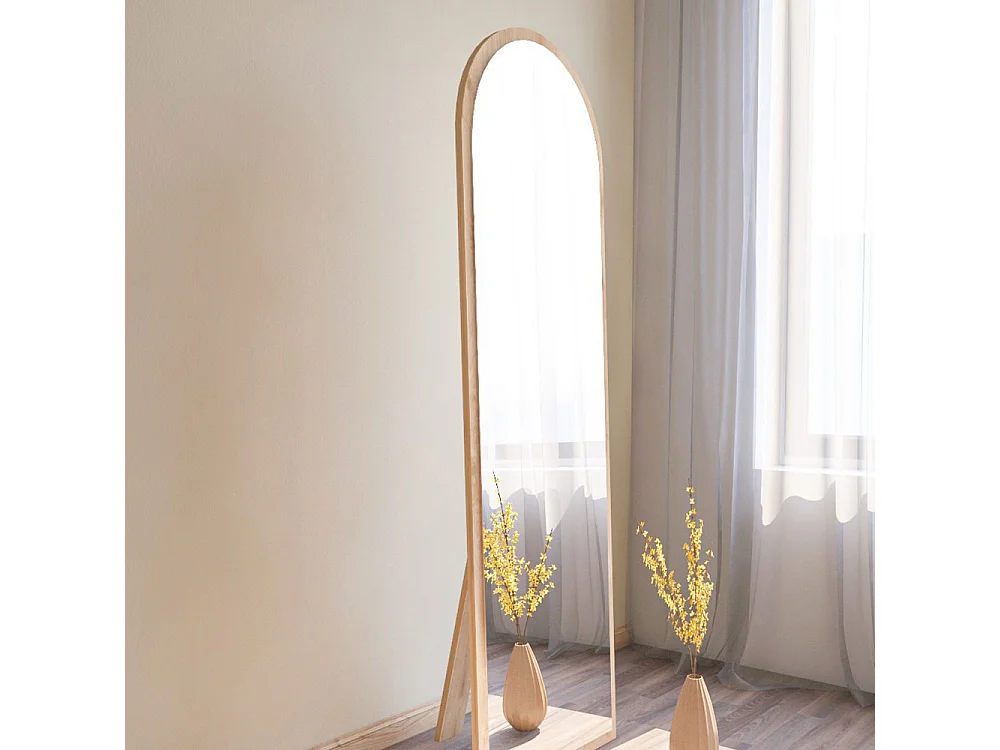 Emri - Miroir sur pieds en bois 50x160cm - Bois clair
