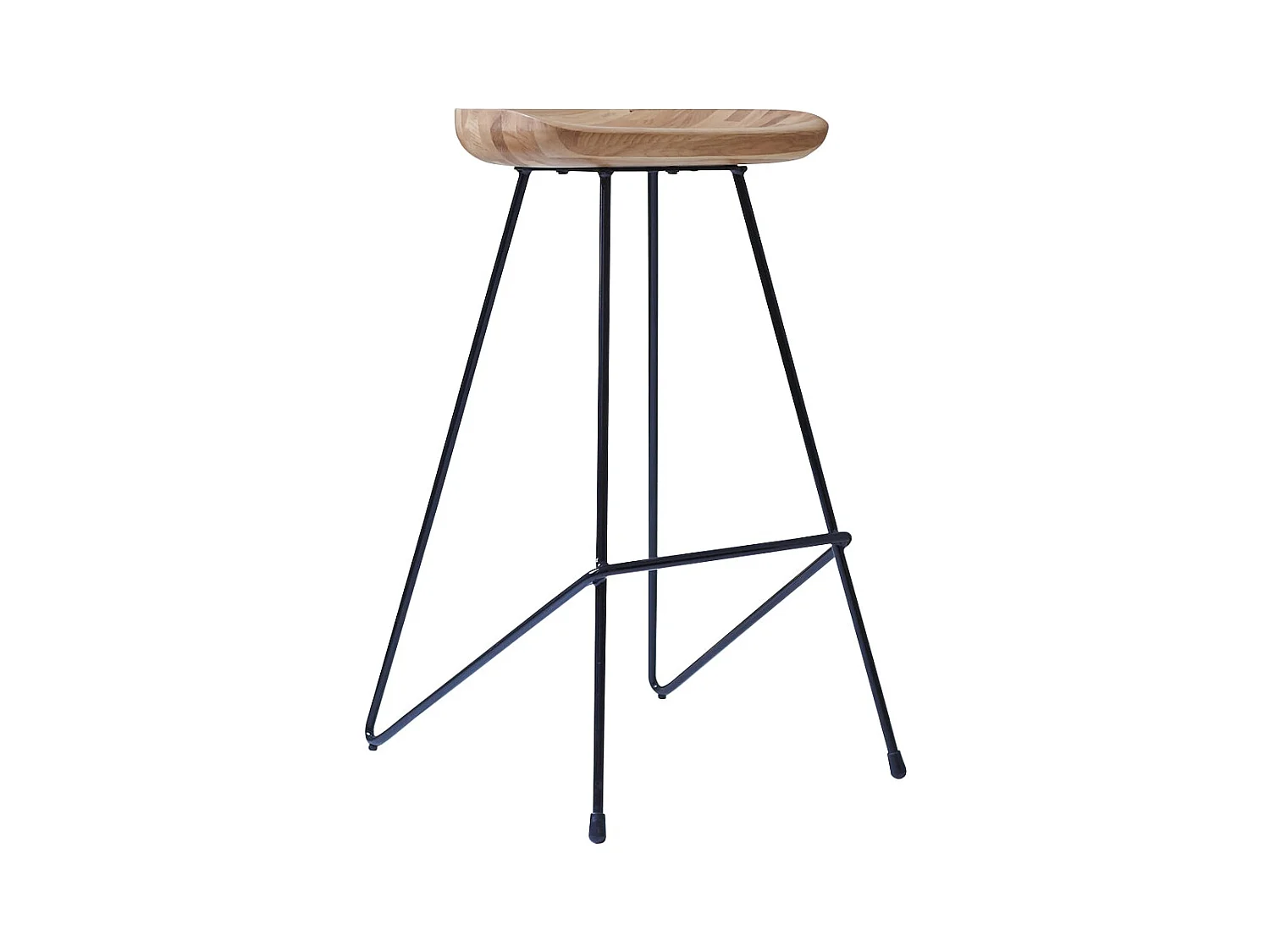 Hocker Barhocker mit schwarzem Metall