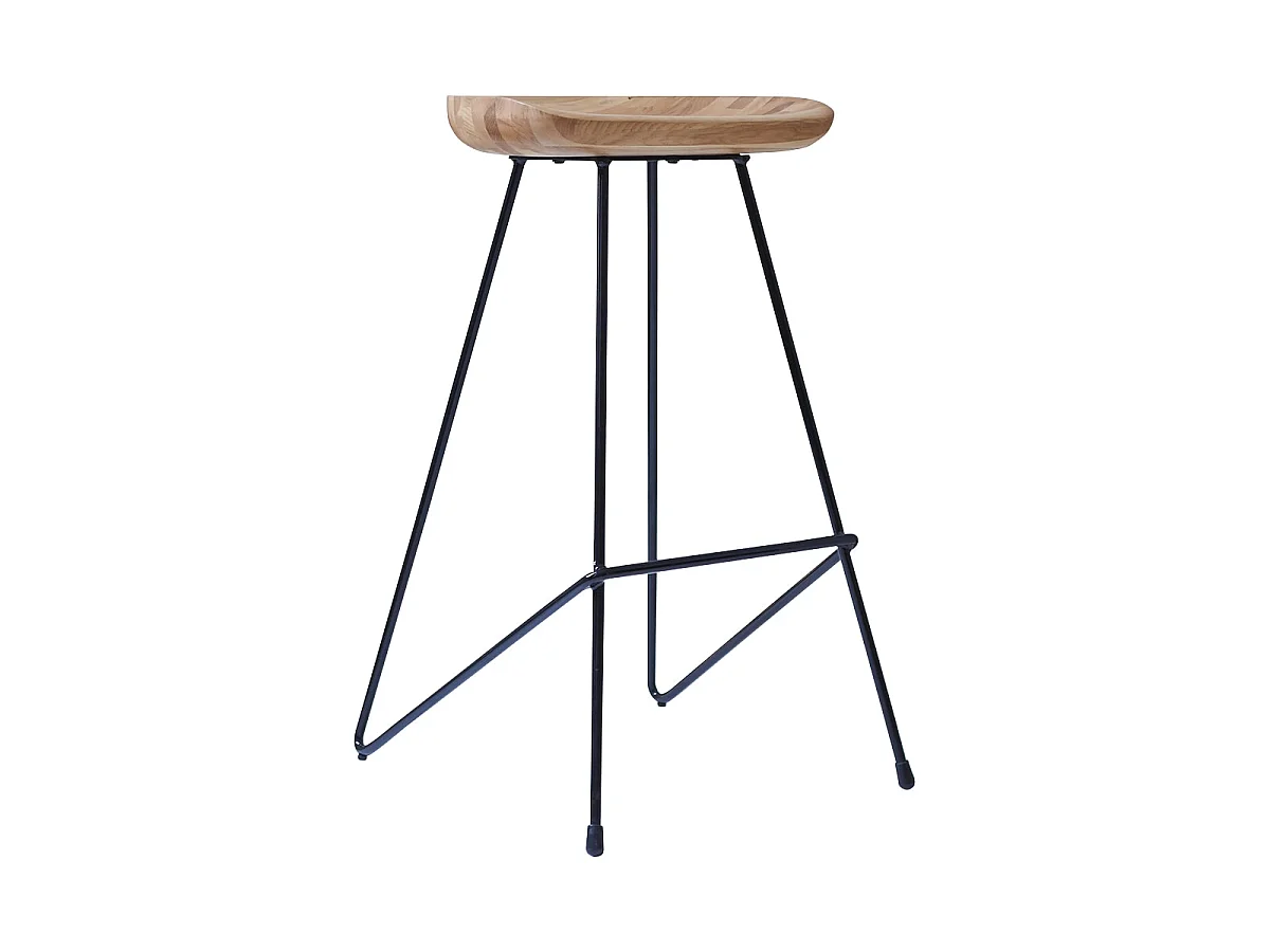 Mari - High stool in solid ash and black metal