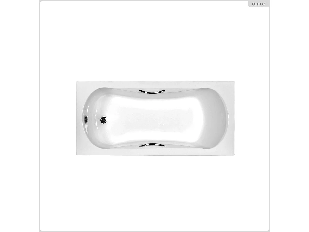 Baignoire rectangulaire - 130 x 70 cm - avec Habillage Polystyrène - Pieds - Poignées - Vidage Chrome - ARIA PLUS