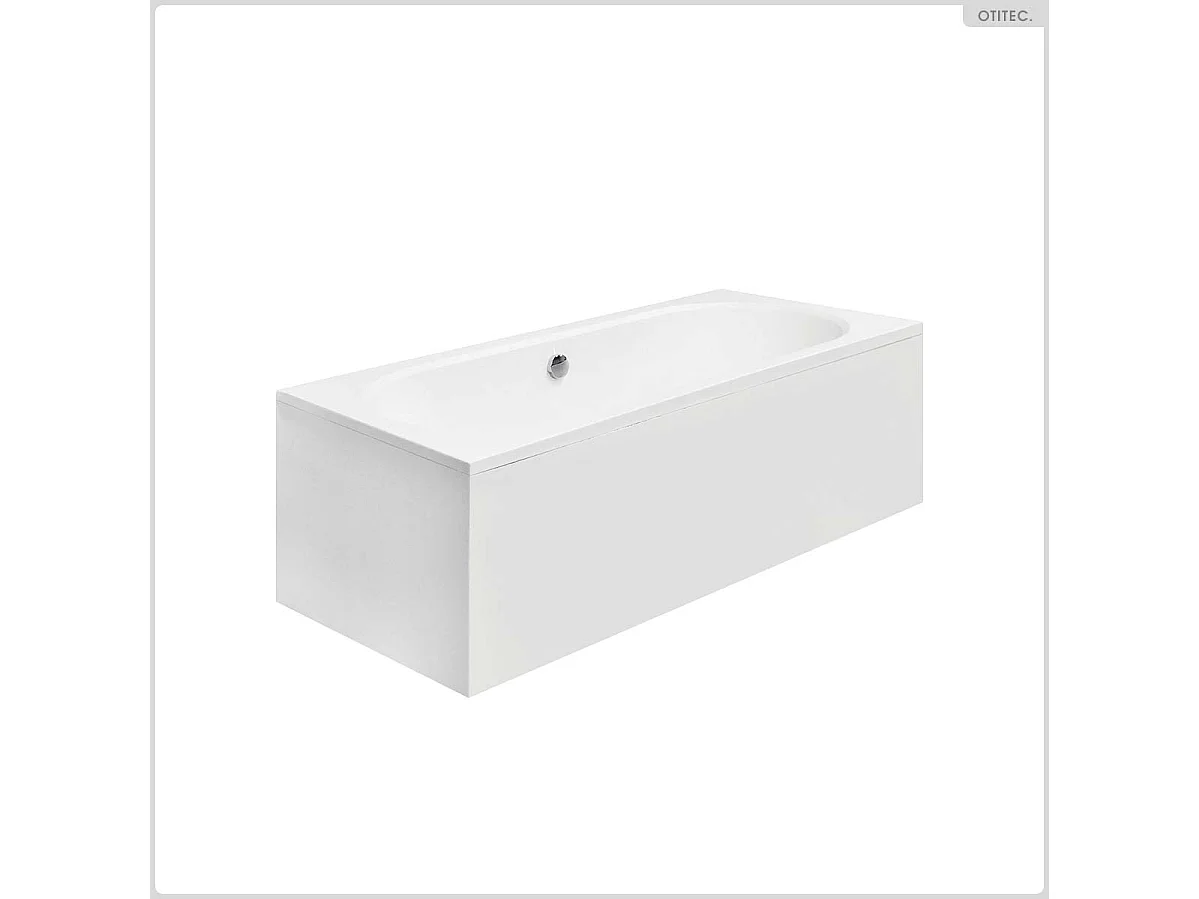 Baignoire rectangulaire - 150 x 75 cm - avec Tablier - Pieds - Vidage Chrome - VITAE