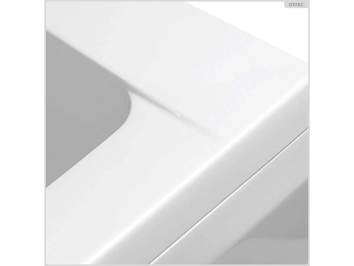 Baignoire rectangulaire - 155 x 70 cm - sans Habillage - avec Pieds - Repose-tête - Étagère bambou - Vidage Chrome - QUADRO