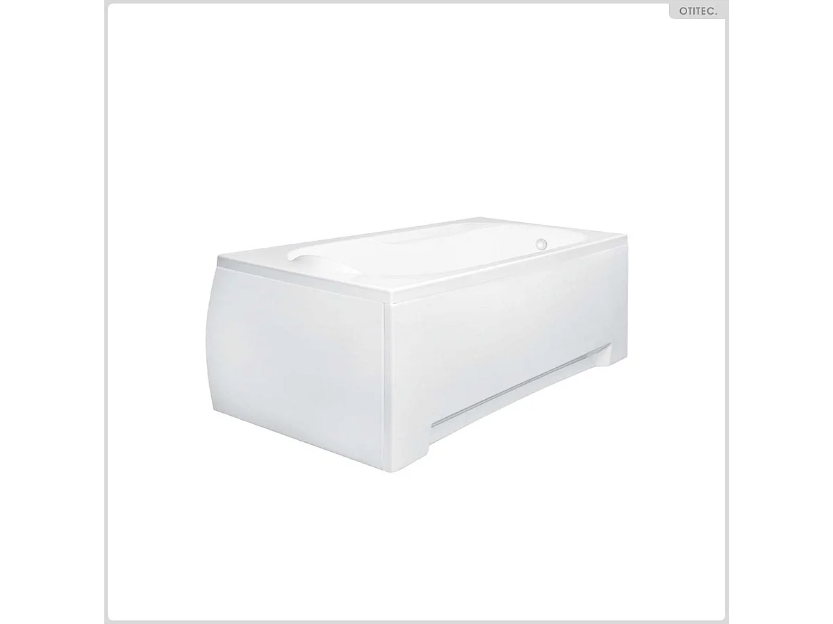 Baignoire rectangulaire - 170 x 70 cm - avec Tablier Blanc - Pieds - Vidage Chrome - BONA