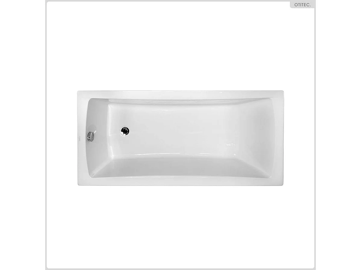 Baignoire rectangulaire - 160 x 70 cm - avec Tablier Blanc - Pieds - Vidage Chrome - OPTIMA