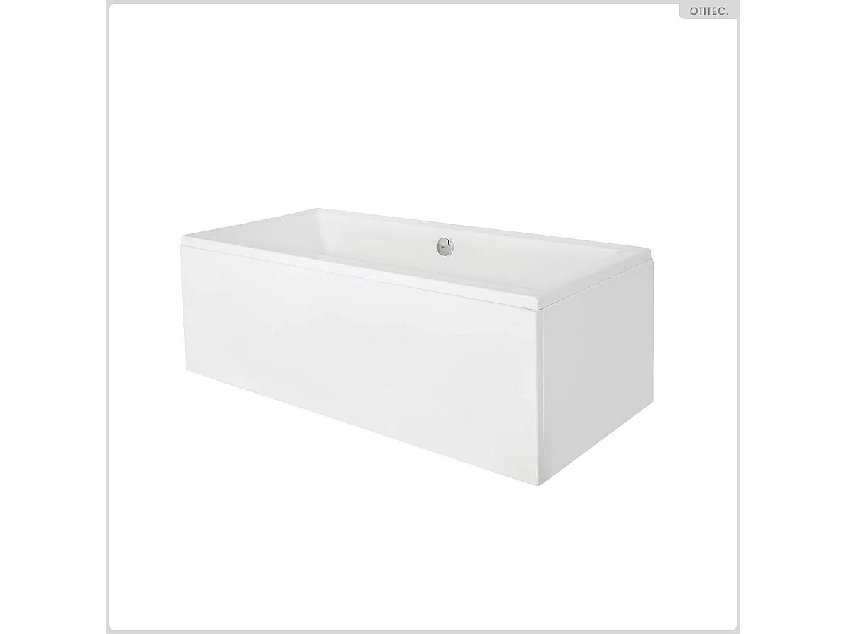 Baignoire rectangulaire - 155 x 70 cm - avec Tablier - Pieds - Vidage Chrome - QUADRO