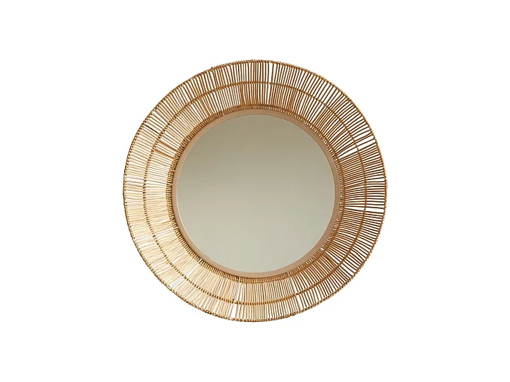 Specchio rotondo in fibra naturale da 60 cm Rosie