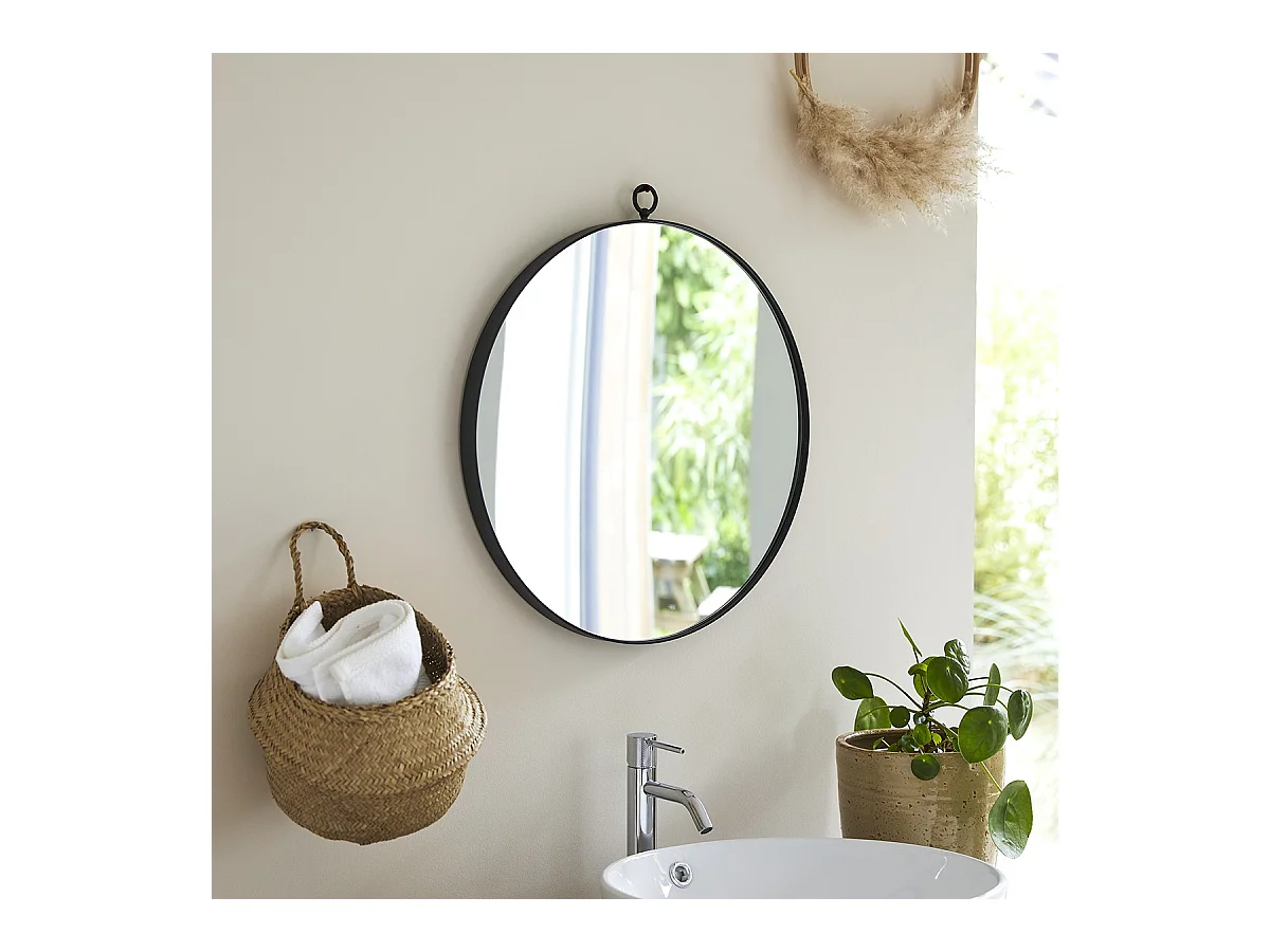 Miroir en métal 50x50 Eliot industriel