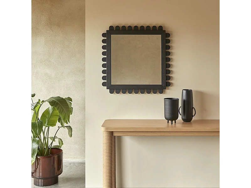 Miroir en bois de mindi 75x75 cm Luca