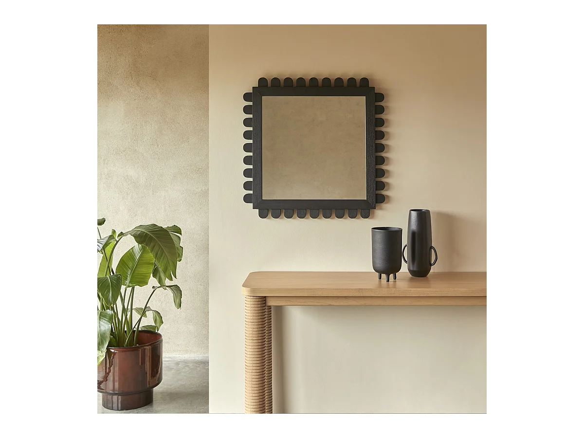 Specchio in legno di mindi 75x75 cm Luca