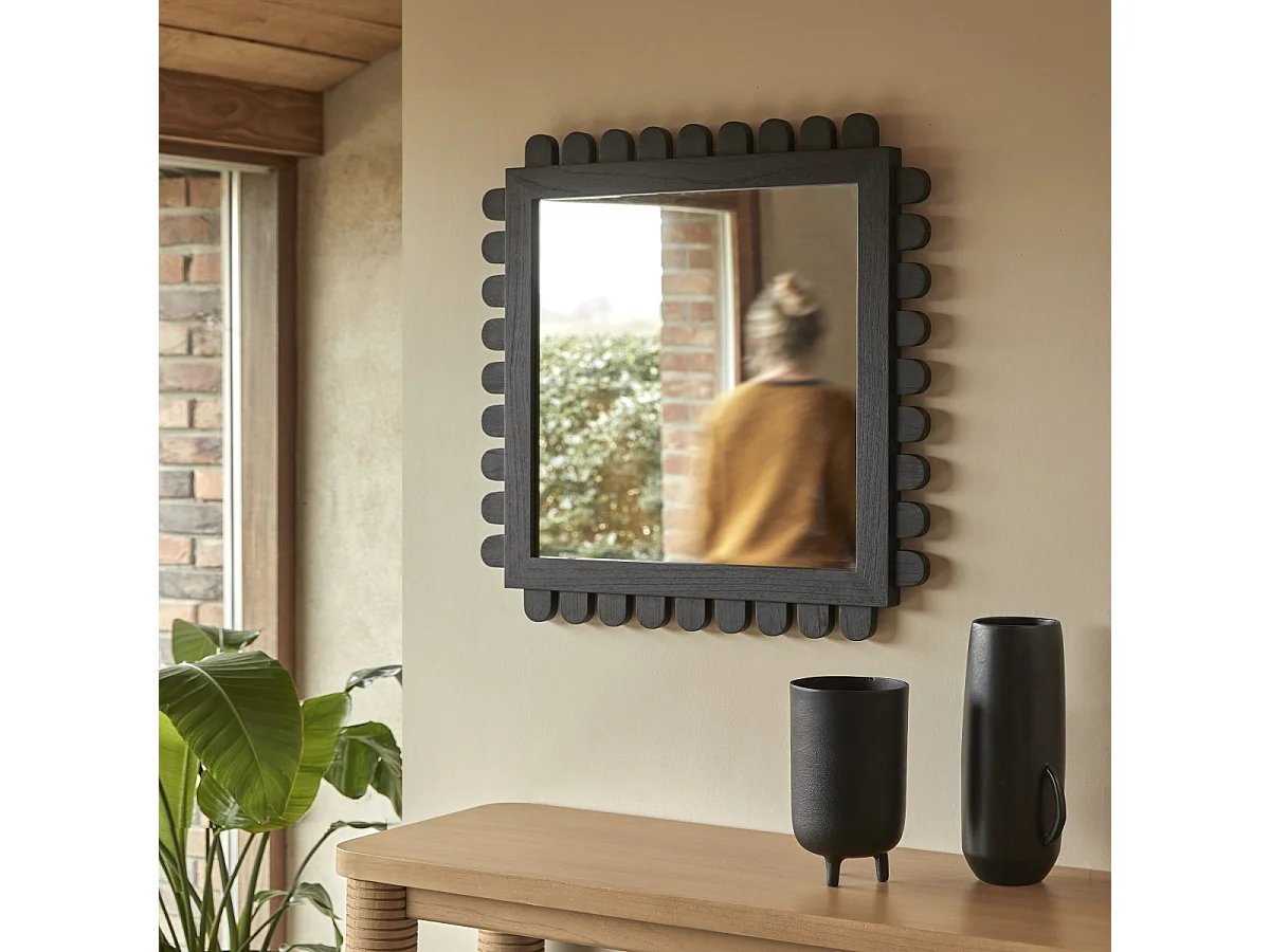Specchio in legno di mindi 75x75 cm Luca
