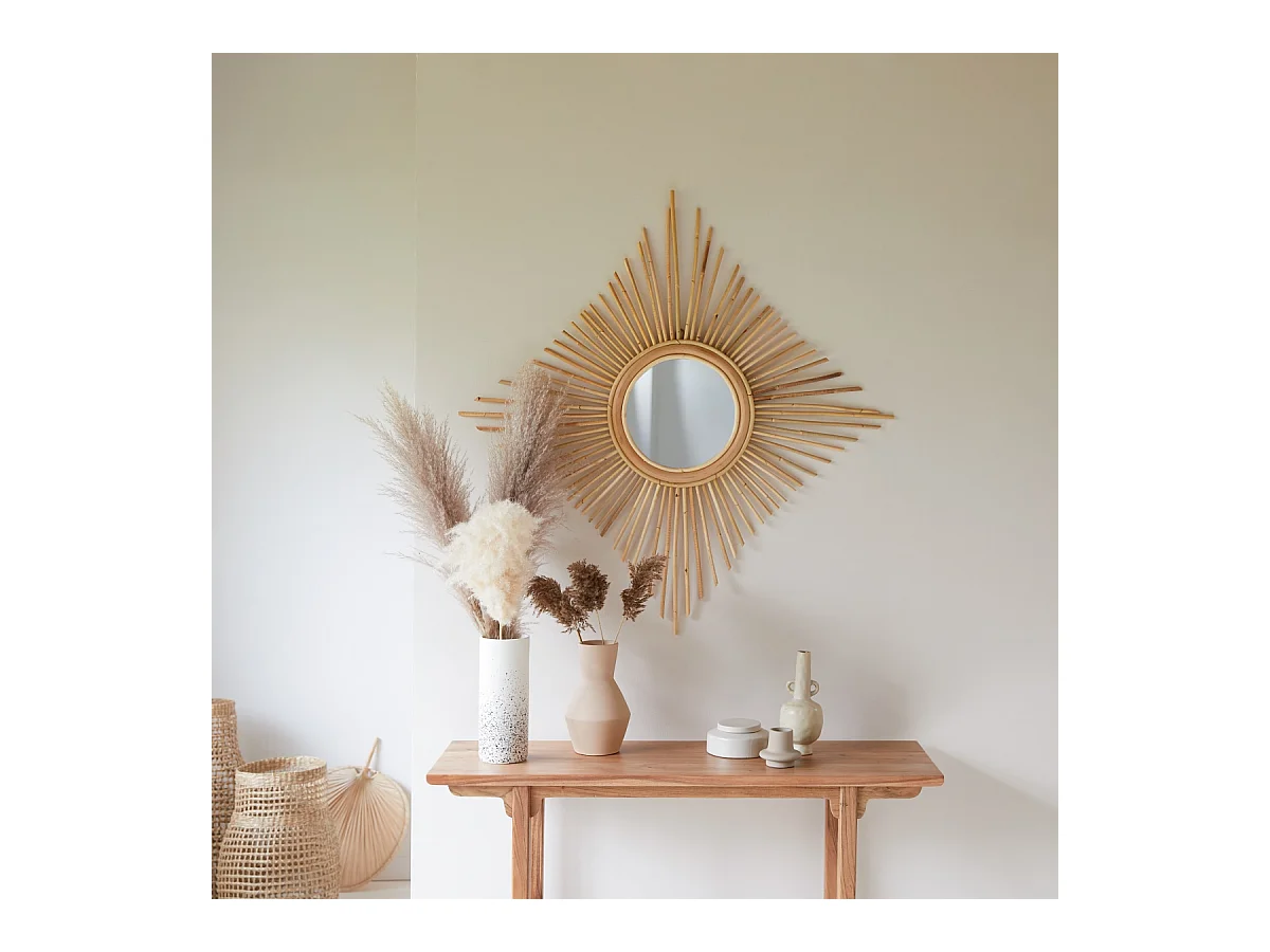 Specchio in rattan 80 Isidore naturale