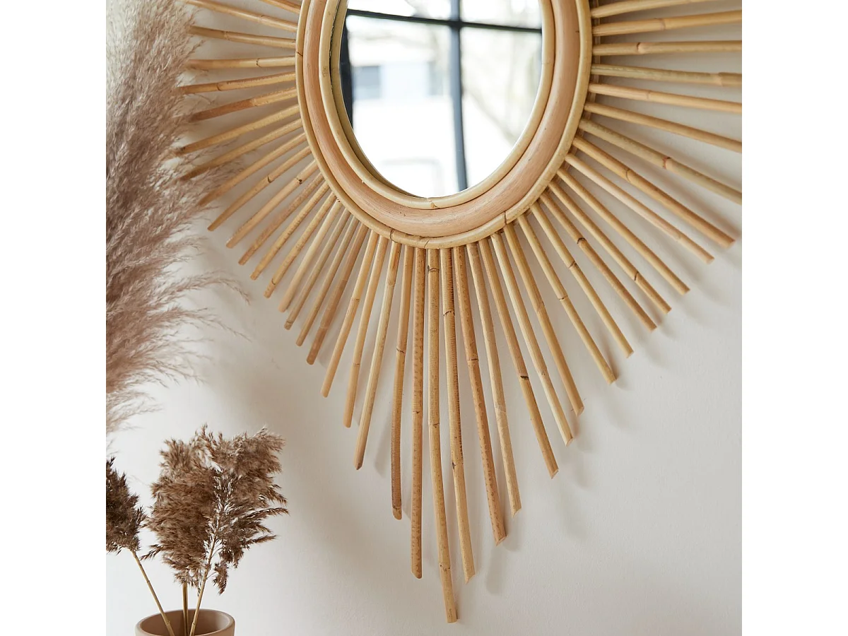 Specchio in rattan 80 Isidore naturale