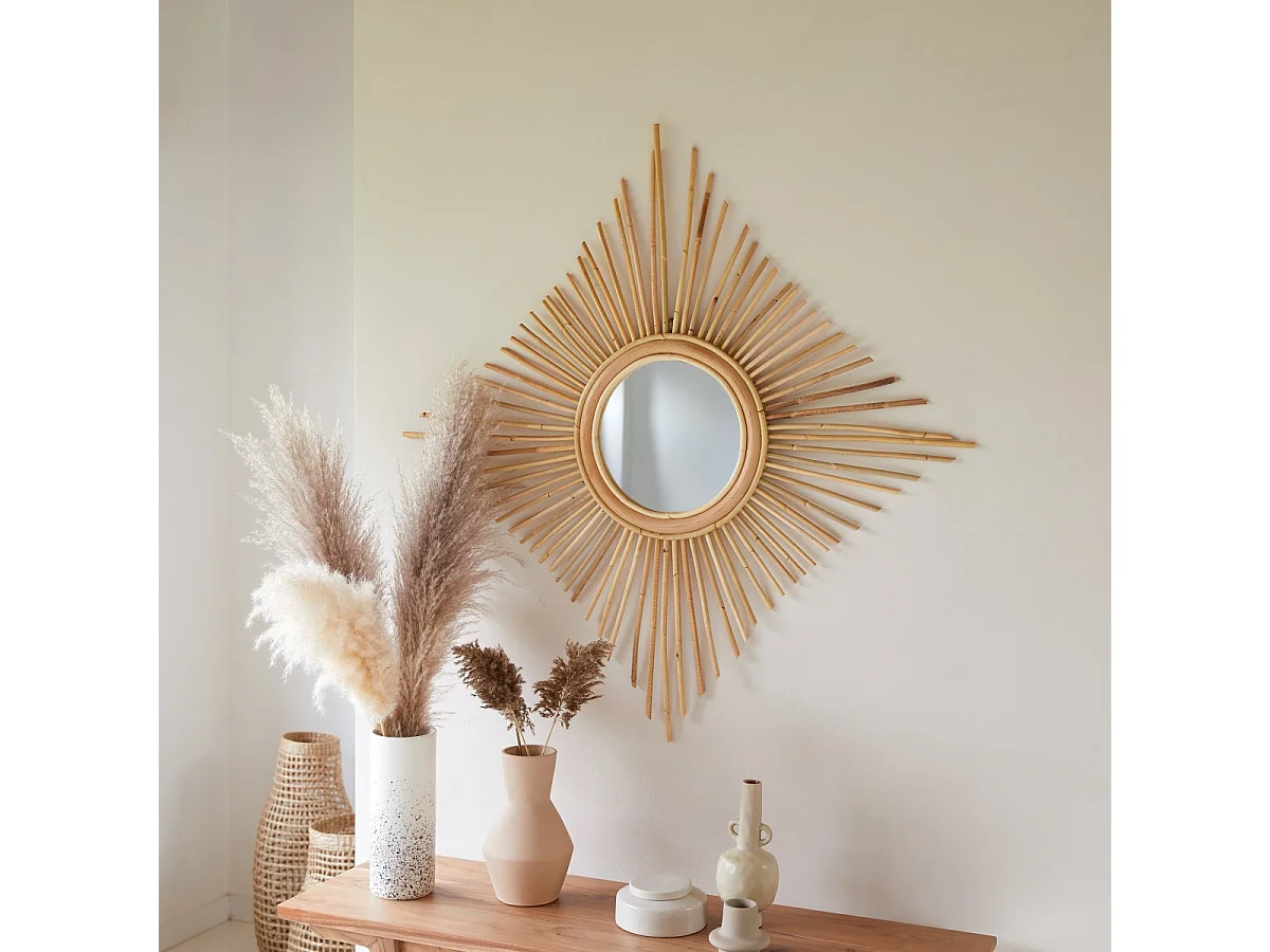 Specchio in rattan 80 Isidore naturale